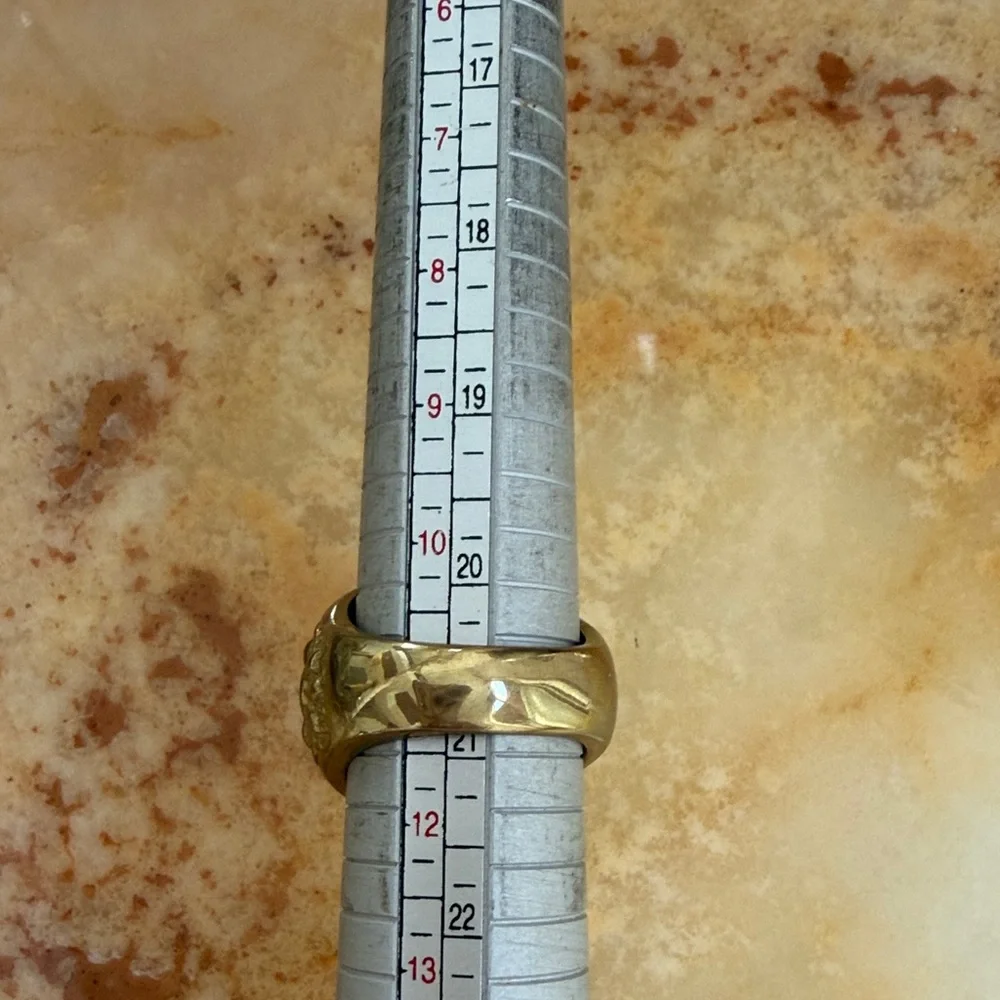 Vintage 18K Gold plated over stainless steel 50 pesos Ring Coin Mexican Ring - Picture 7 of 7